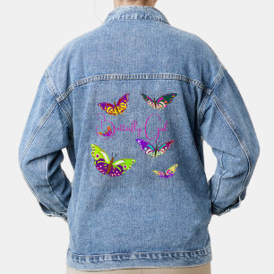 Veste En Jean Art de mode féminin papillon coloré, tendance