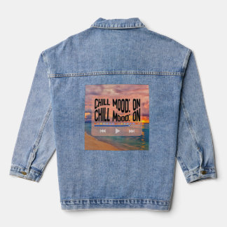 Veste En Jean Art de plage rétro sur l'humeur chill