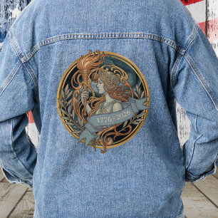 Veste En Jean Art Nouveau Dame Liberté USA 250 Motif ID1303
