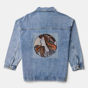 Veste En Jean Art Nouveau vintage - Alphonse Mucha Tri-