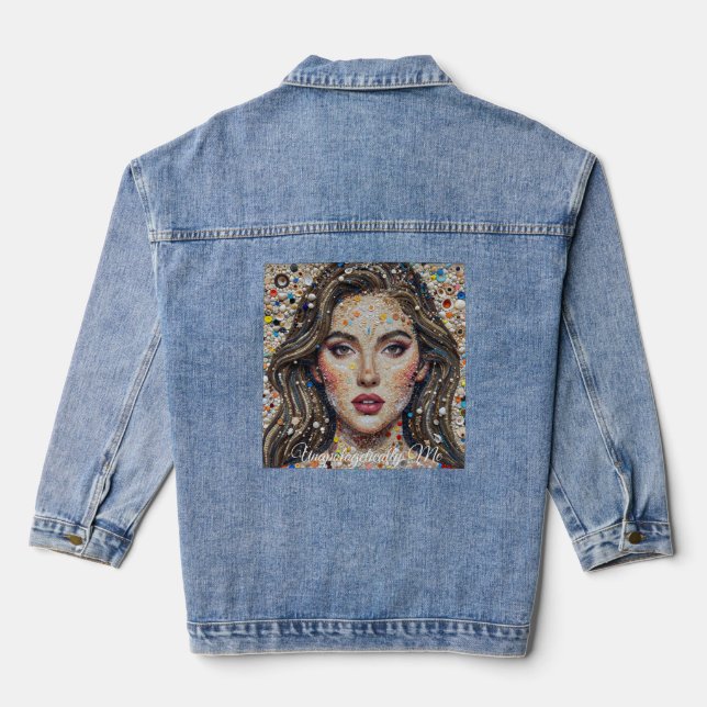 Veste En Jean Artistic Mosaic Portrait – Unique Statement  (Verso)
