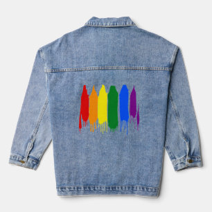 Veste En Jean Artistic splash peint arc-en-ciel Parade Gay pri