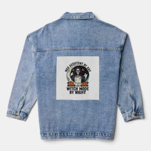 Veste En Jean Assistant Médical Sorcière d'Halloween Gravure Vin
