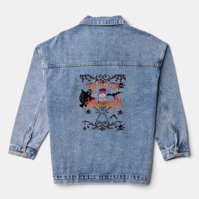 Veste En Jean Attention à Halloween (Verso)