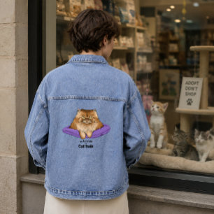 Veste En Jean Attitude de chat drôle