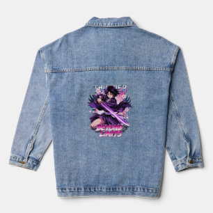 Veste En Jean Au-delà des limites – Graphisme de guerrier katana