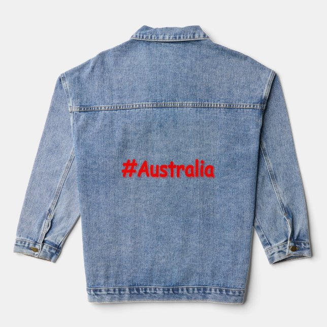 Veste En Jean "#Australia" Joli Design. Commandez dès maintenant (Verso)