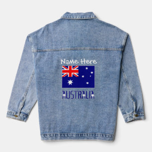 Veste En Jean Australie Drapeau blanc Personnalisation
