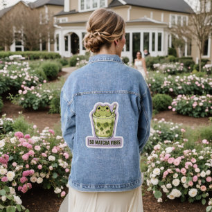 Veste En Jean Autant de Vibes Matcha Mignon Grenouille Kawaii Au
