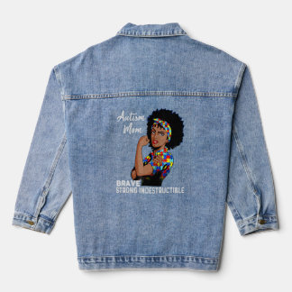 Veste En Jean Autisme Maman Indestructible Sensibilisation sur l