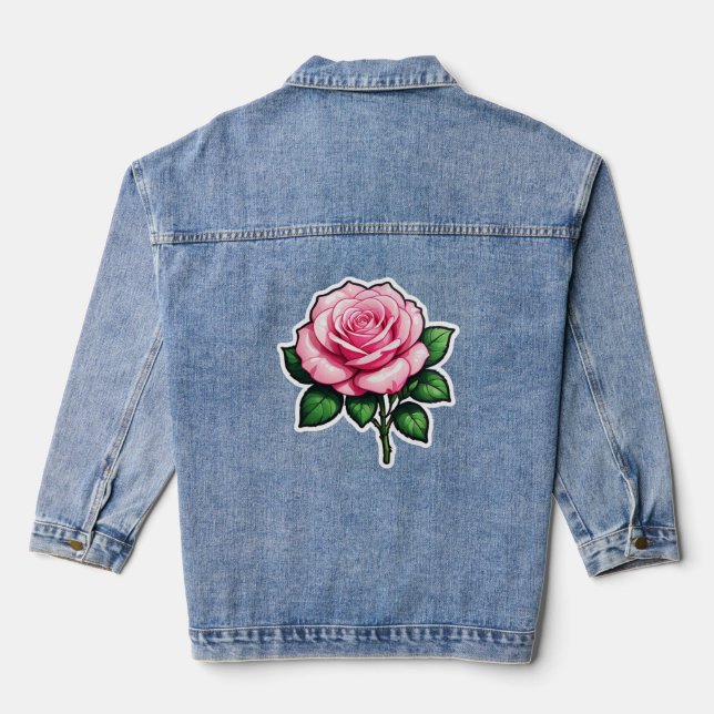 Veste En Jean Autocollant transparent rose (Verso)