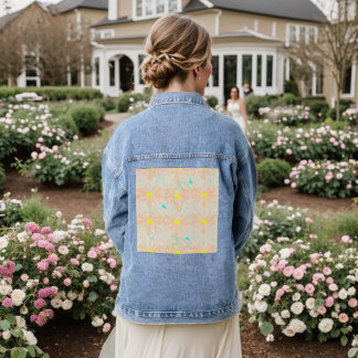 Veste en jean aux pâquerettes