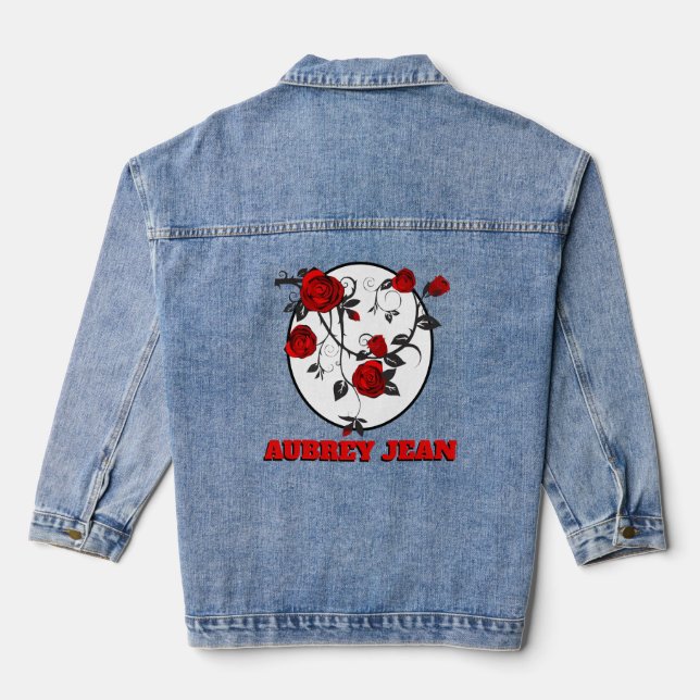 Veste en jean aux roses rouges gothiques (Verso)