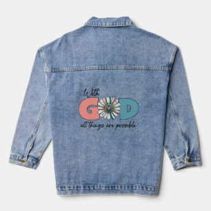 Veste En Jean Avec Dieu Tout est possible