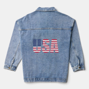 Veste en jean avec drapeau américain American Heri