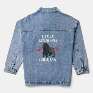 Veste En Jean Avec Gorillas Animal
