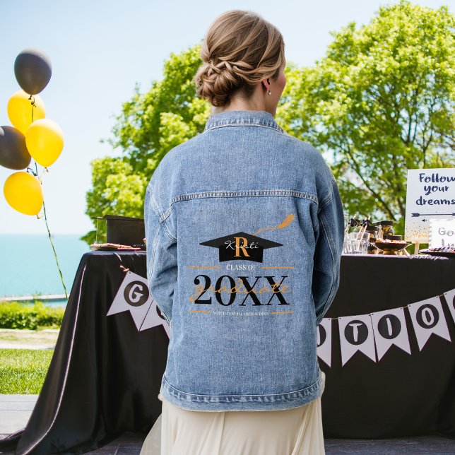 Veste en jean avec monogramme de remise de diplôme (Créateur téléchargé)