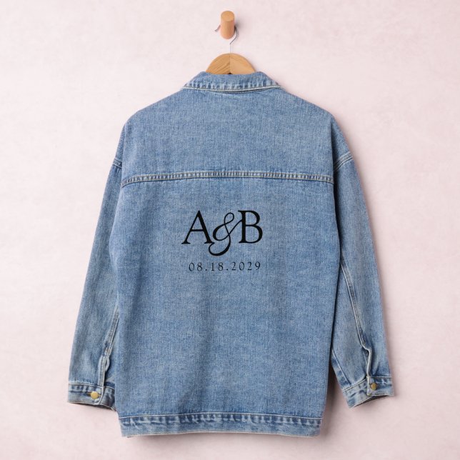 Veste en jean avec monogramme esperluette et date  (Hangar)