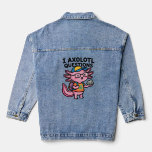 Veste En Jean Axolotl nerd sarcastique je pose des questions sur