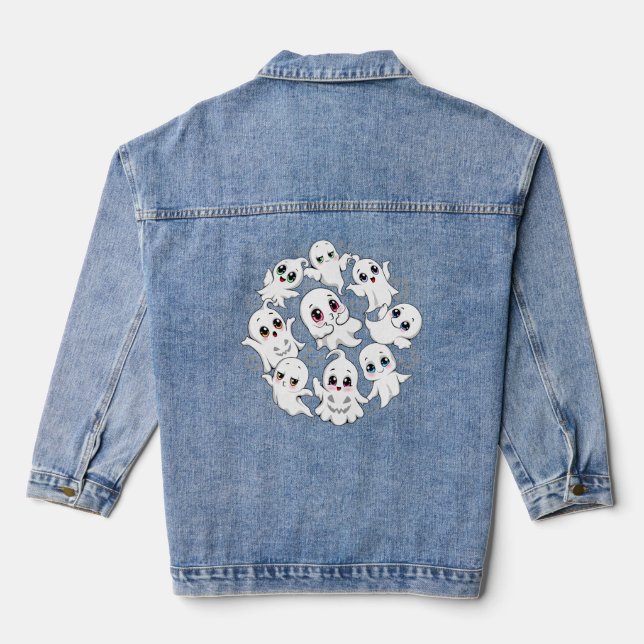 Veste En Jean Baby Ghosts Éffrayant mignon Halloween humeur (Verso)