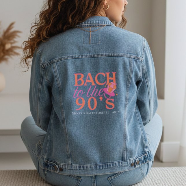 Veste En Jean Bach to the 90s - Retro Bachelorette Party Design (90s Retro Bachelorette Denim Jacket)