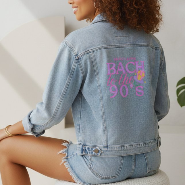 Veste En Jean Bach to the 90s - Retro Bachelorette Party Design (90s Retro Bachelorette Denim Jacket)