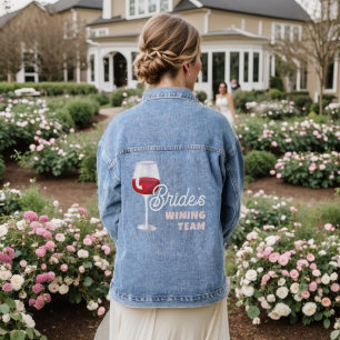 Veste En Jean Bachelorette de l'équipe de vin rouge de la mariée