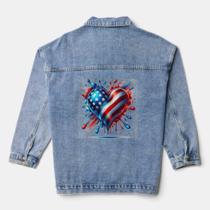 Veste En Jean Badge de Patriotisme USA - Montrez votre American