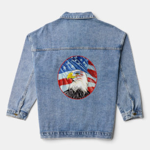 Veste En Jean Bald Eagle 4 juillet Drapeau Américain Patriotique