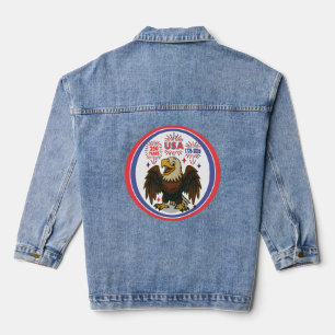 Veste En Jean Bald Eagle avec Fireworks - USA 250 ans 1776-2026