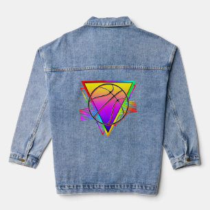 Veste En Jean Ballon de basket-ball rétro moderne