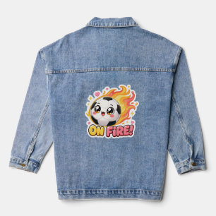 Veste En Jean Ballon de foot "En feu"