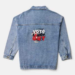 Veste En Jean Banderole de slogan de protestation contre Trump