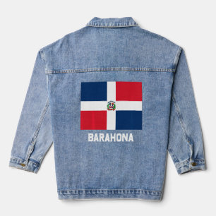 Veste En Jean Barahona République dominicaine Drapeau Emblem Esc