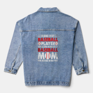 Veste En Jean Baseball Maman Fête des mères Baseball