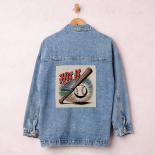 Veste En Jean Baseball vintage "Hit It" Sports rétro