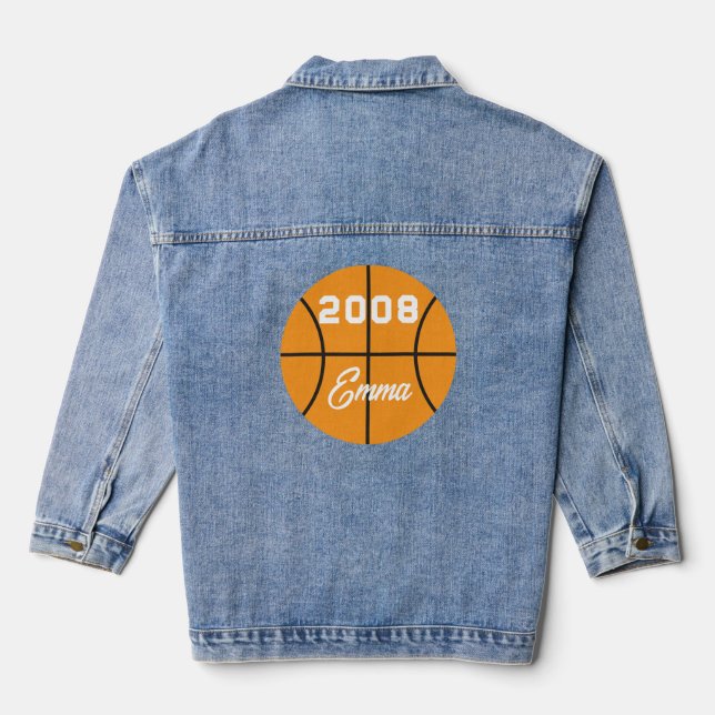 Veste En Jean Basket-ball personnalisé (Verso)