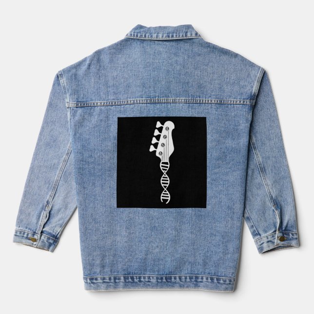 Veste En Jean Basse Guitare Joueur Baider (Verso)