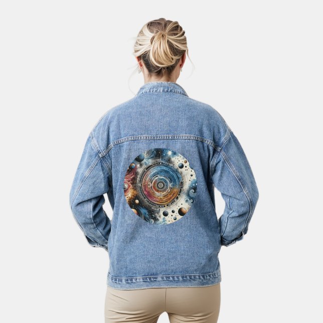 Veste En Jean Batik futuriste Art cosmique - Design spatial (Modèle)