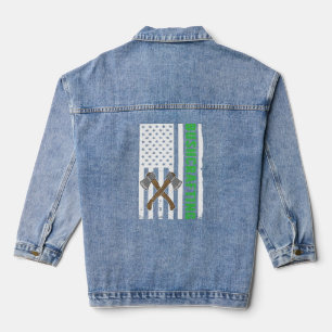 Veste En Jean Batterie Usa Drapeau Survie