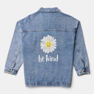 Veste En Jean Be Kind Daisy Peace Sign Teacher Kindness Anti Bul