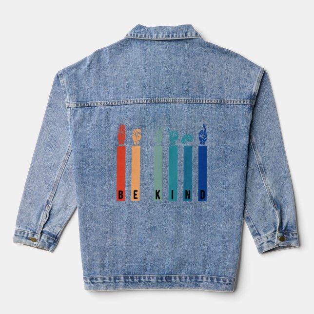 Veste En Jean Be Kind Sign Language (Verso)