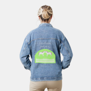 Veste En Jean Beau Cheval Mariage Blanc Personnalisé