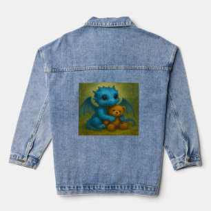 Veste En Jean Beau Chiot Bébé Bleu avec Ours Teddy