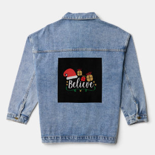 Veste En Jean Believe - Christmas Believe, Santa Hat, Santa Hat,