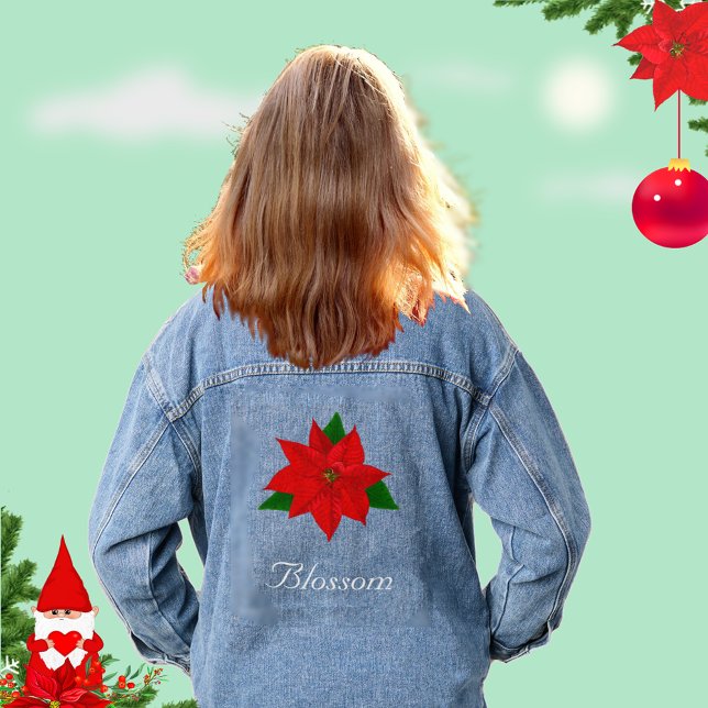 Veste En Jean Belle Fleur Poinsettia (Créateur téléchargé)
