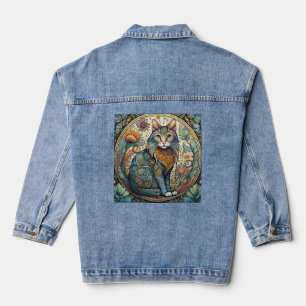 Veste En Jean Belle Illustration Ornat D'Un Chat