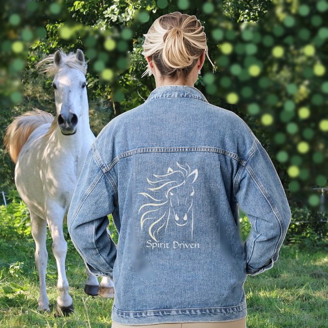 Veste En Jean Belle silhouette de cheval (Créateur téléchargé)