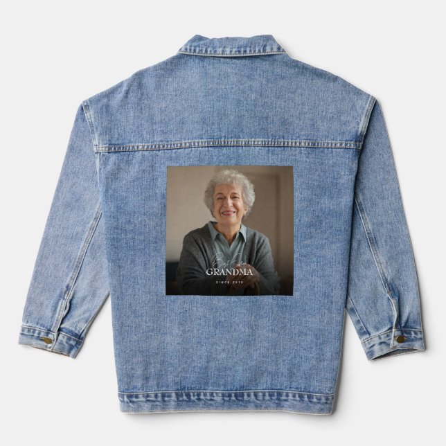 Veste En Jean Best Ever Grandma Since 20XX Simple Elegant Photo (Verso)