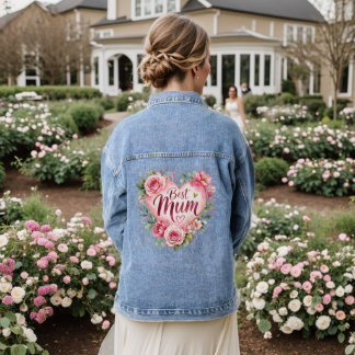 Veste En Jean Best Mum Aquarell Blumenherz Design